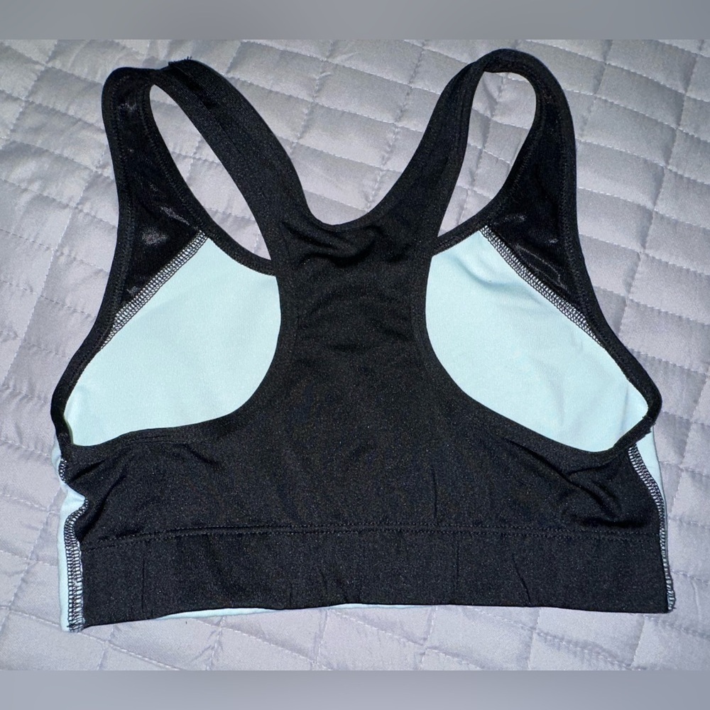 PINK Victoria's Secret Women's Black and Mint Green Sports Bra - Picture 2 of 4